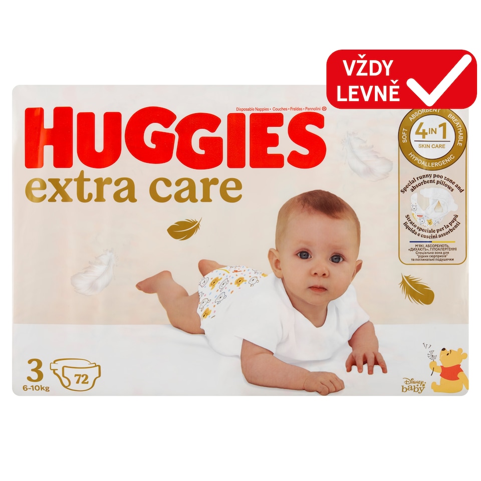 image 1 of Huggies Extra Care Diapers Size 3 Children 6-10kg 72 pcs