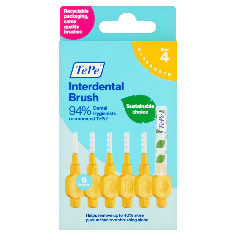 Tepe Interdental Brush Yellow 6 Pack 0.7Mm