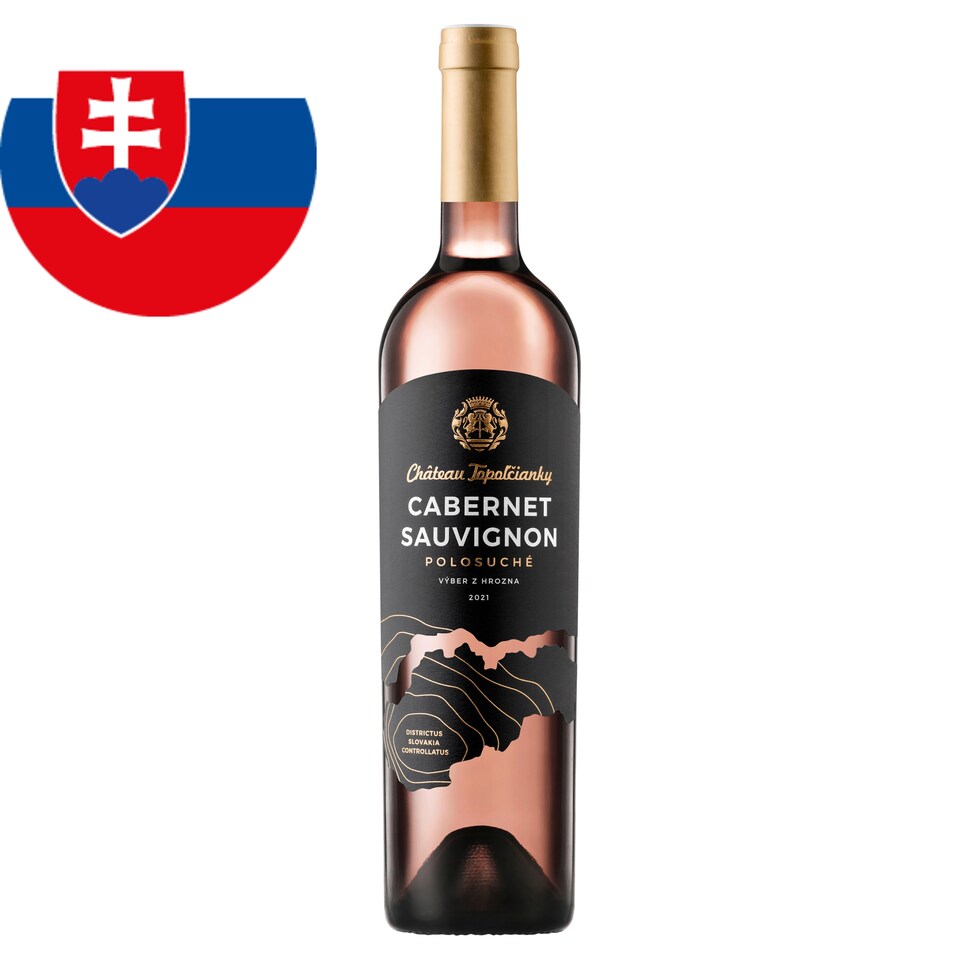 Château Topoľčianky Cabernet Sauvignon slovenské víno s CH.O.P. ružové polosuché 0,75 l