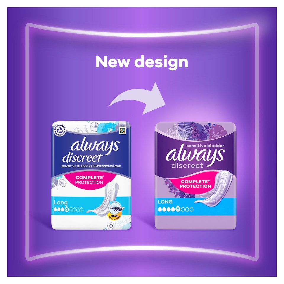 image 1 of Always Discreet Long Incontinence Pads 20 Pack