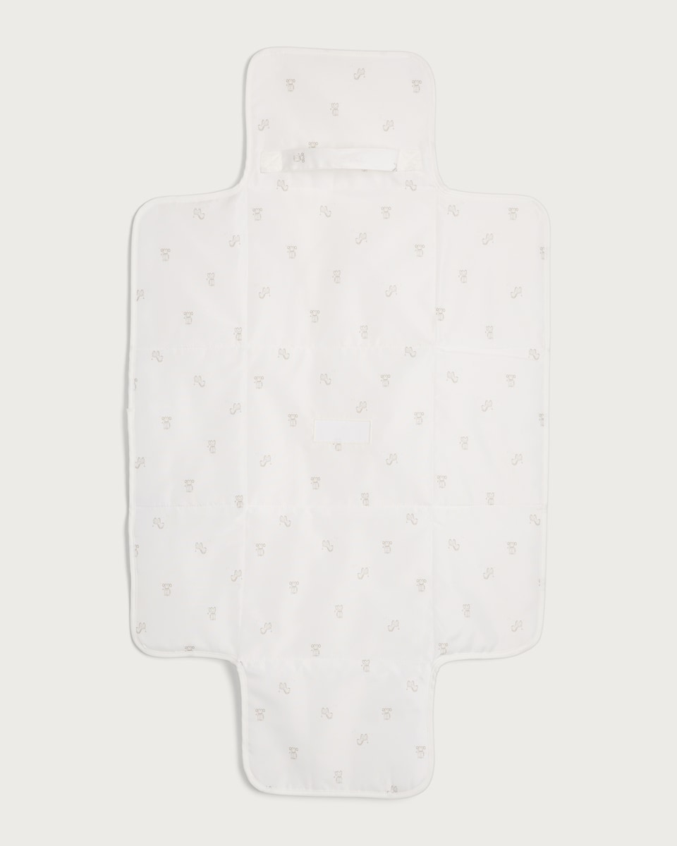 image 1 of F&F Animal Print Baby Changing Mat in White