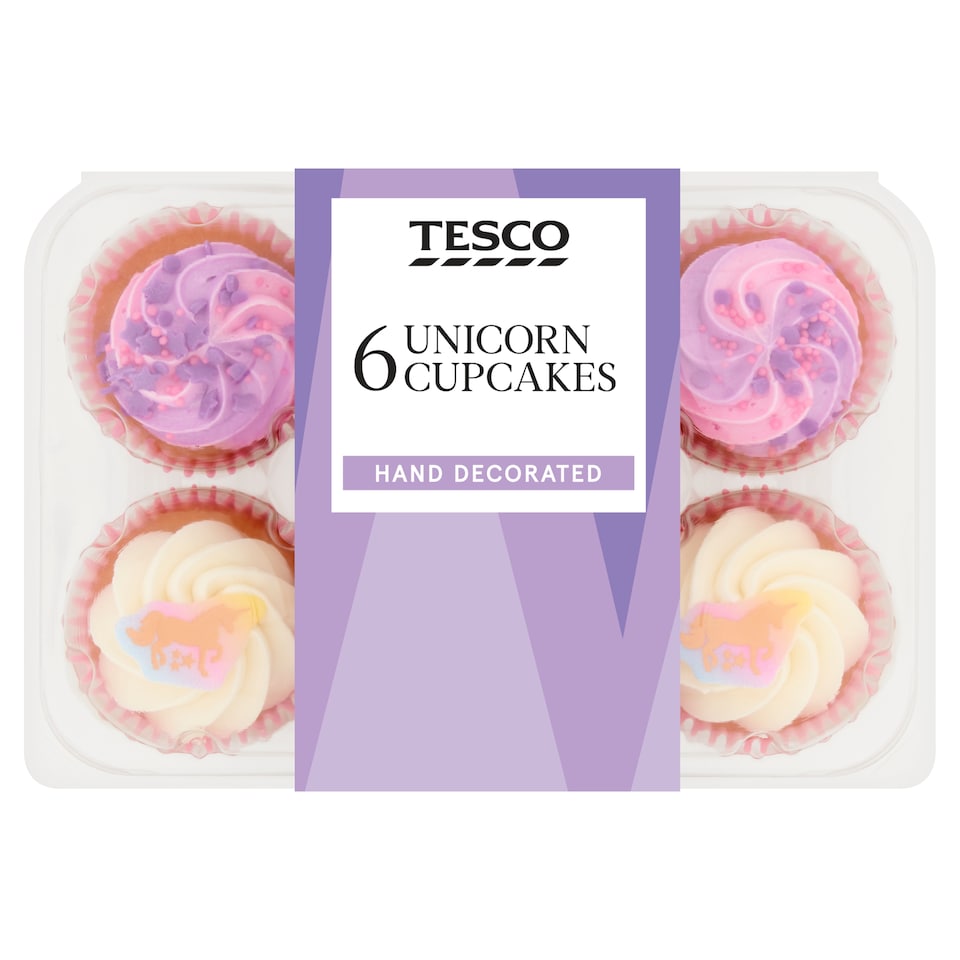 Tesco Unicorn Cupcakes - Vanilla 6 Pack