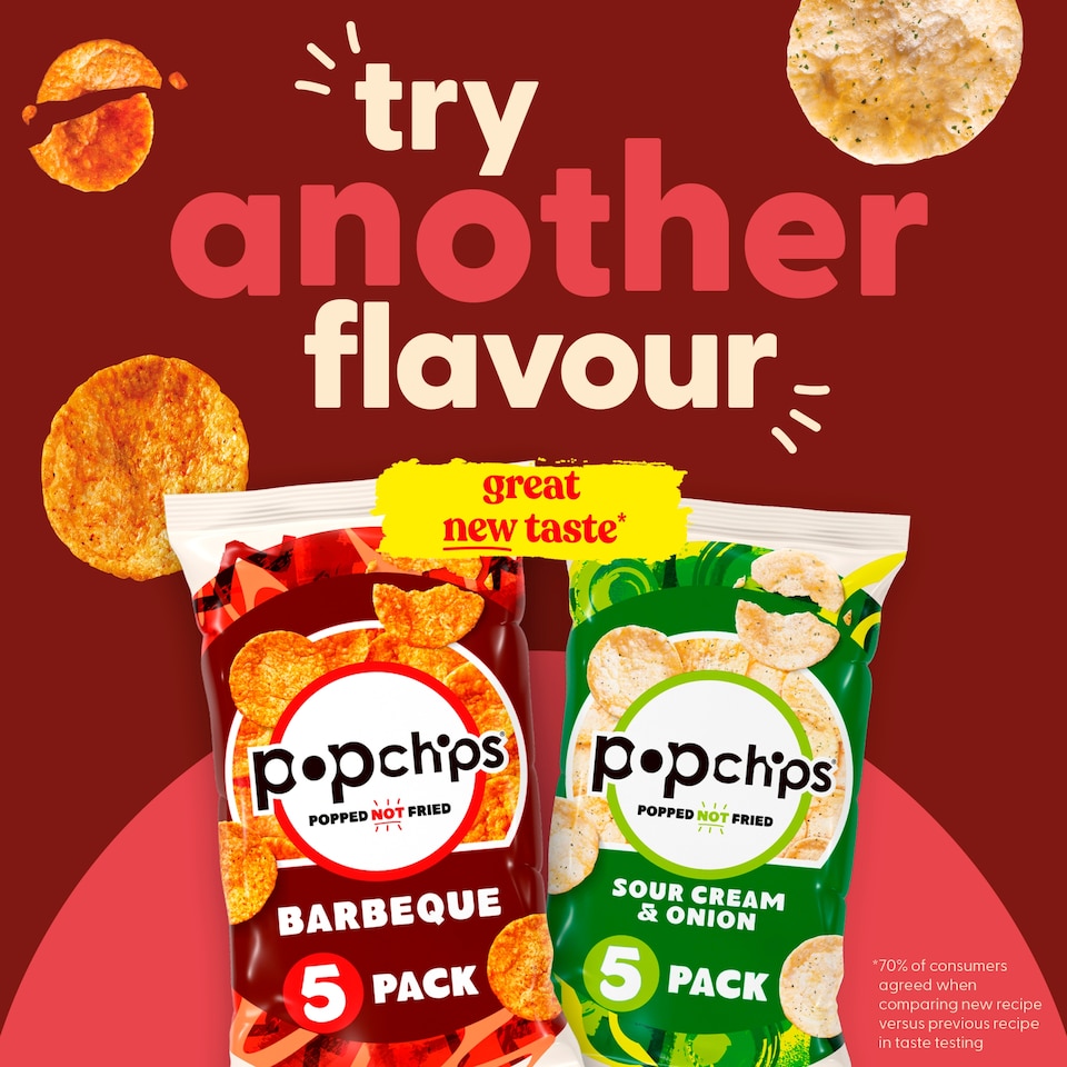 image 1 of Popchips Barbeque Multipack Crisps 5x17g