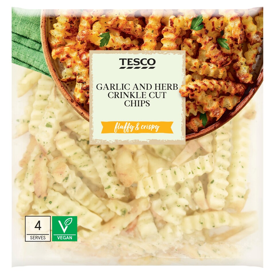 Tesco Garlic and Herb Crinkle Cut Chips 500g