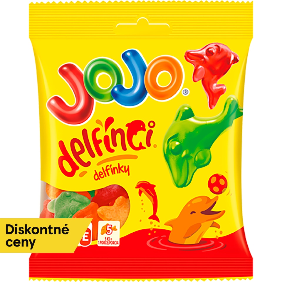 JOJO Delfíniky želé cukríky s ovocnými príchuťami 80 g