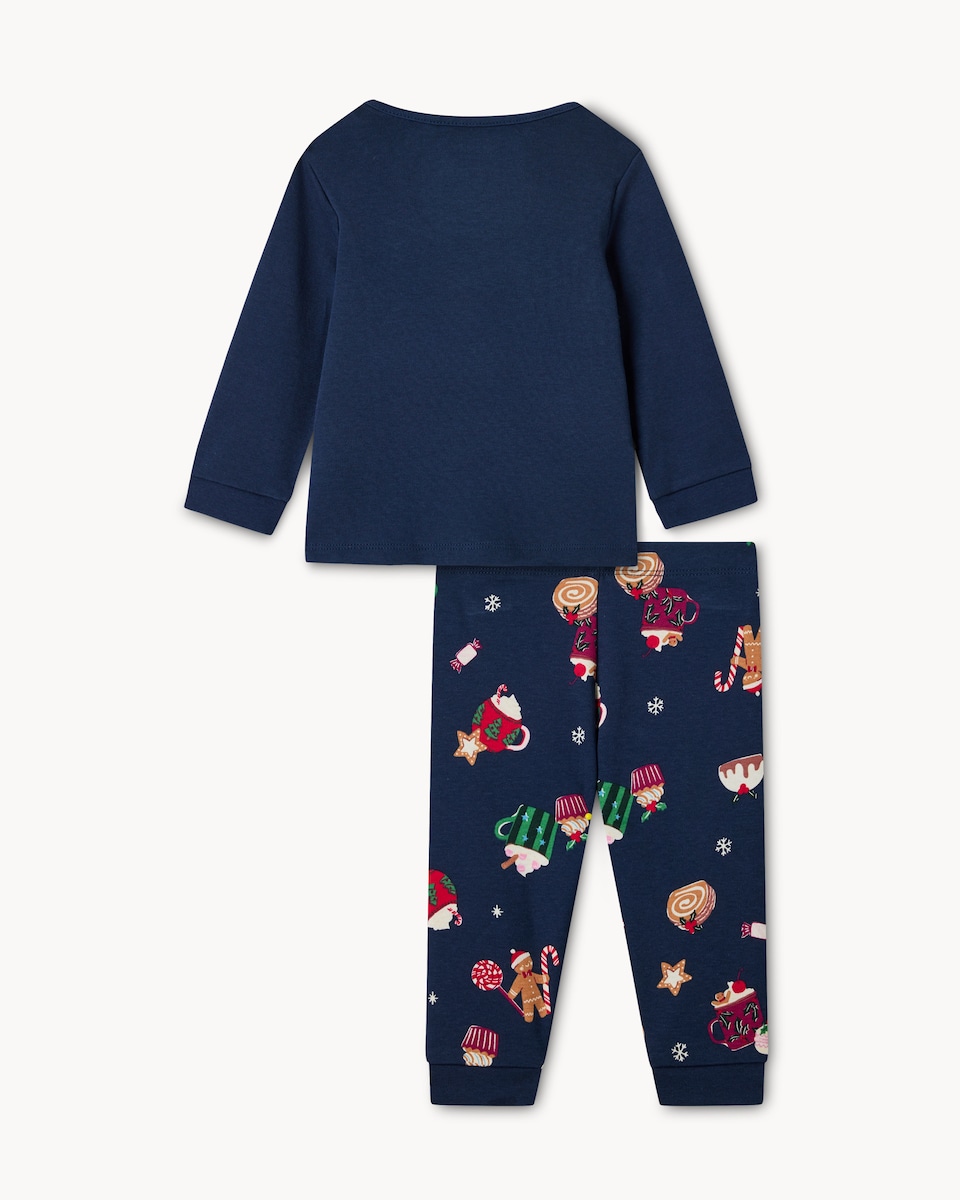 image 1 of Christmas Baby Pure Cotton Merry Christmas Matching Family Pyjama Set in Navy