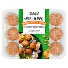 Tesco Meat & Vegetable Chicken Meatballs 336G
