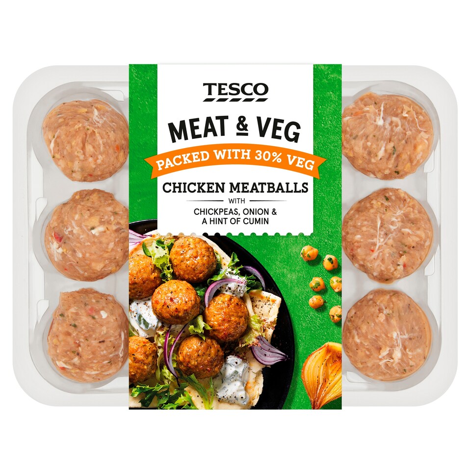 Tesco Meat & Vegetable Chicken Meatballs 336G