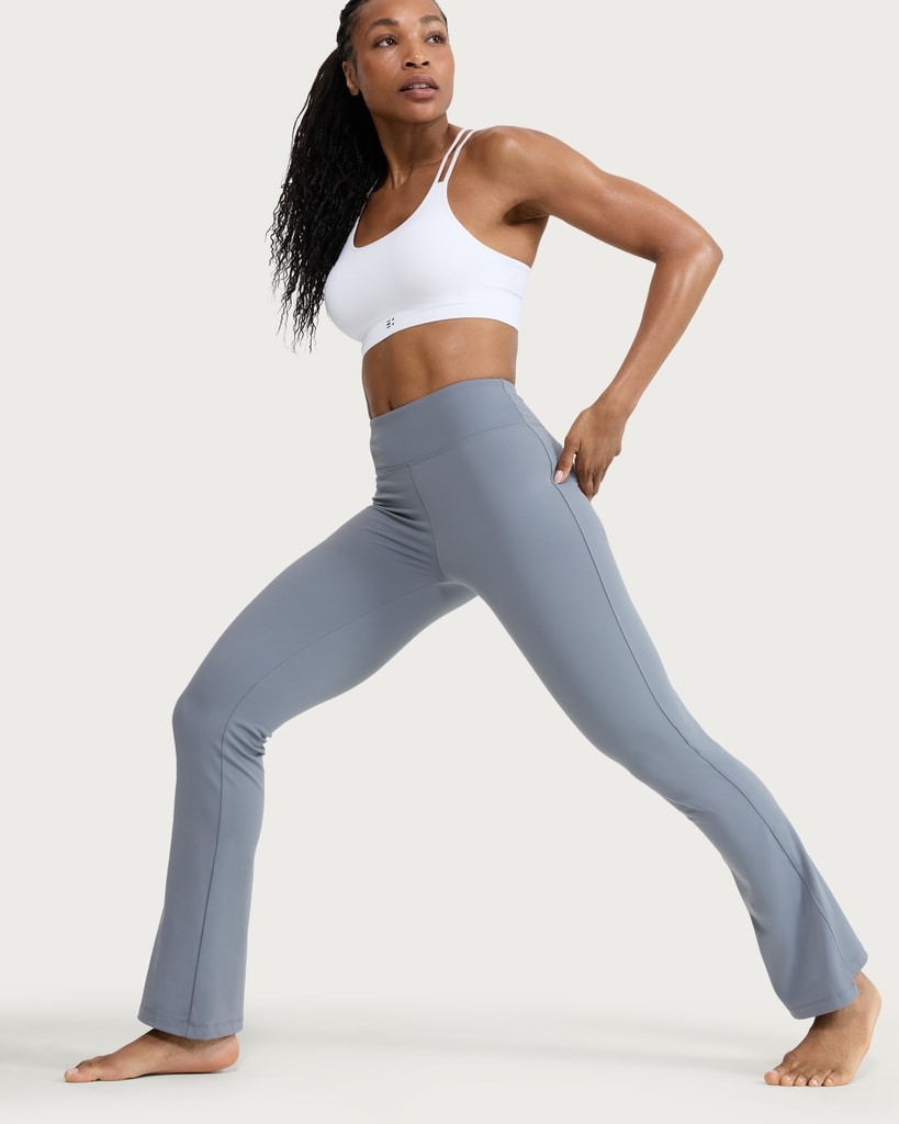 F&F Active ULTRASTRETCH High Waisted Flared Leggings in Grey