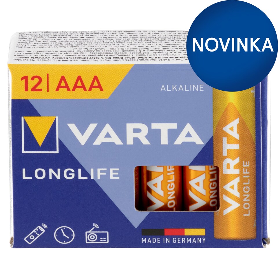 obrázok 1 z VARTA Longlife AAA alkalické batérie 12 ks