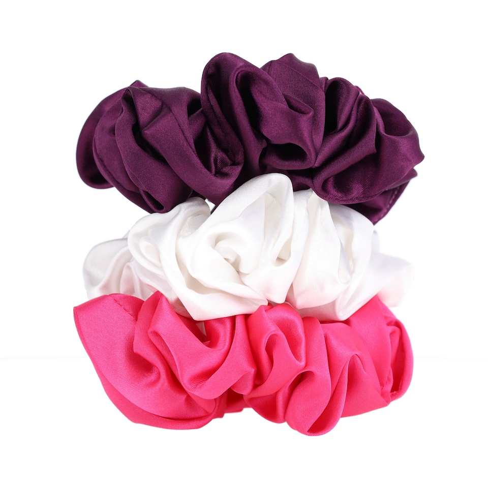 image 1 of W7 Satin Knots 3 Large Scrunchies Gift Set