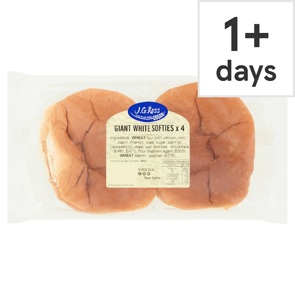 J.G. Ross Giant White Softies 4 Pack