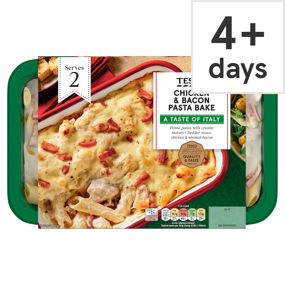 Tesco Chicken & Bacon Pasta Bake 750G