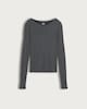 image 4 of F&F Ribbed Long Sleeved Henley Pyjama Top in Grey