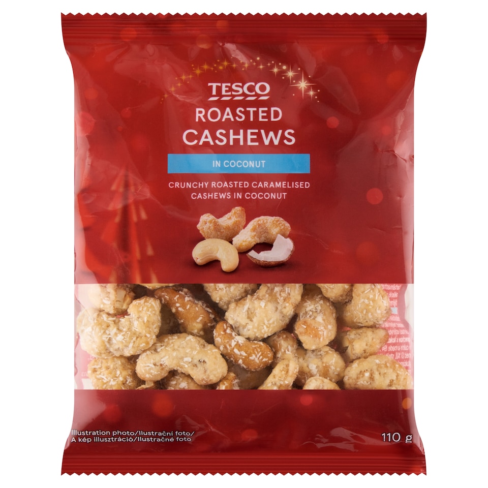 Tesco Roasted Caramelised Cashews in Coconut 110 g