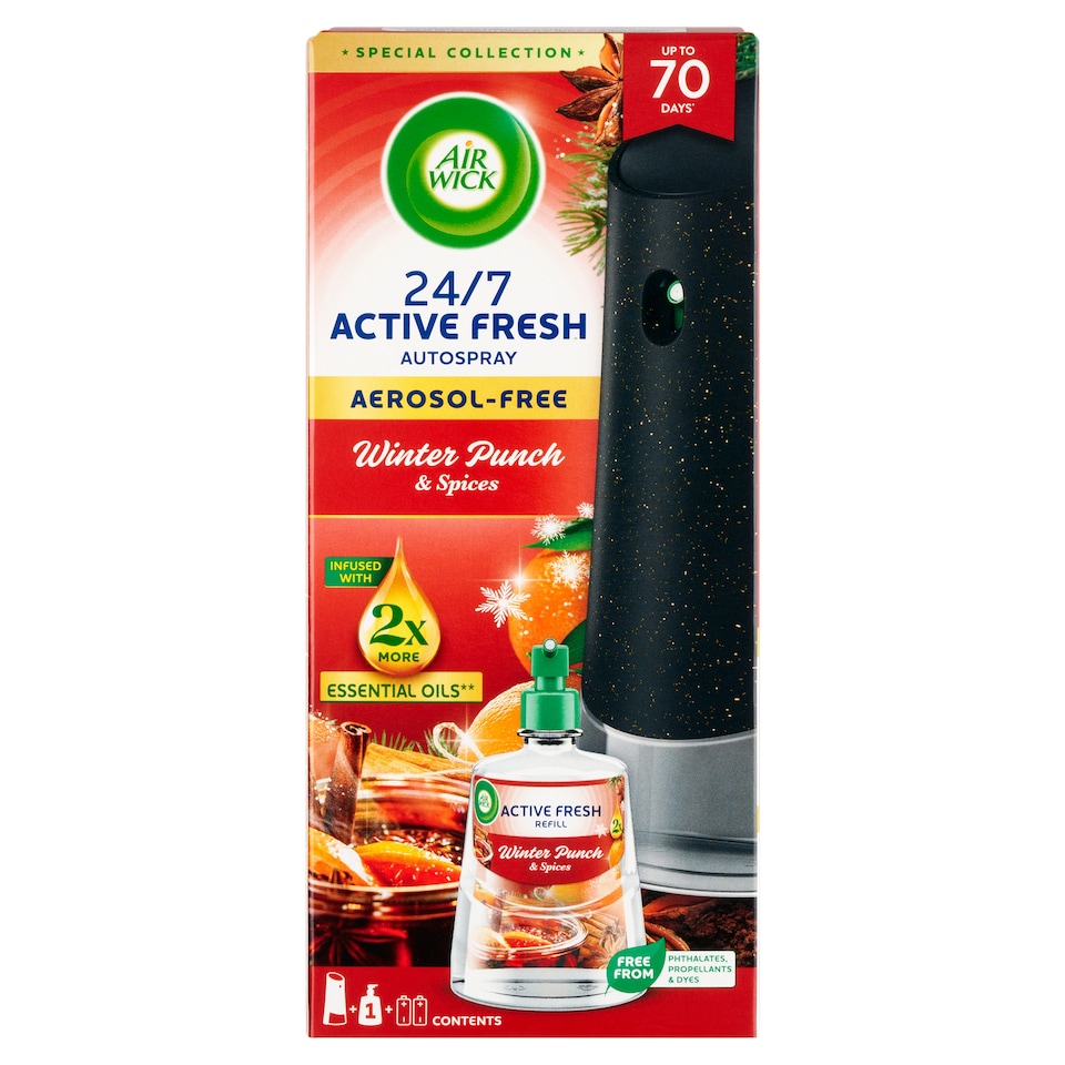 Air Wick Active Fresh Gyümölcsös Téli Puncs készülék és utántöltő 228 ml  1. kép