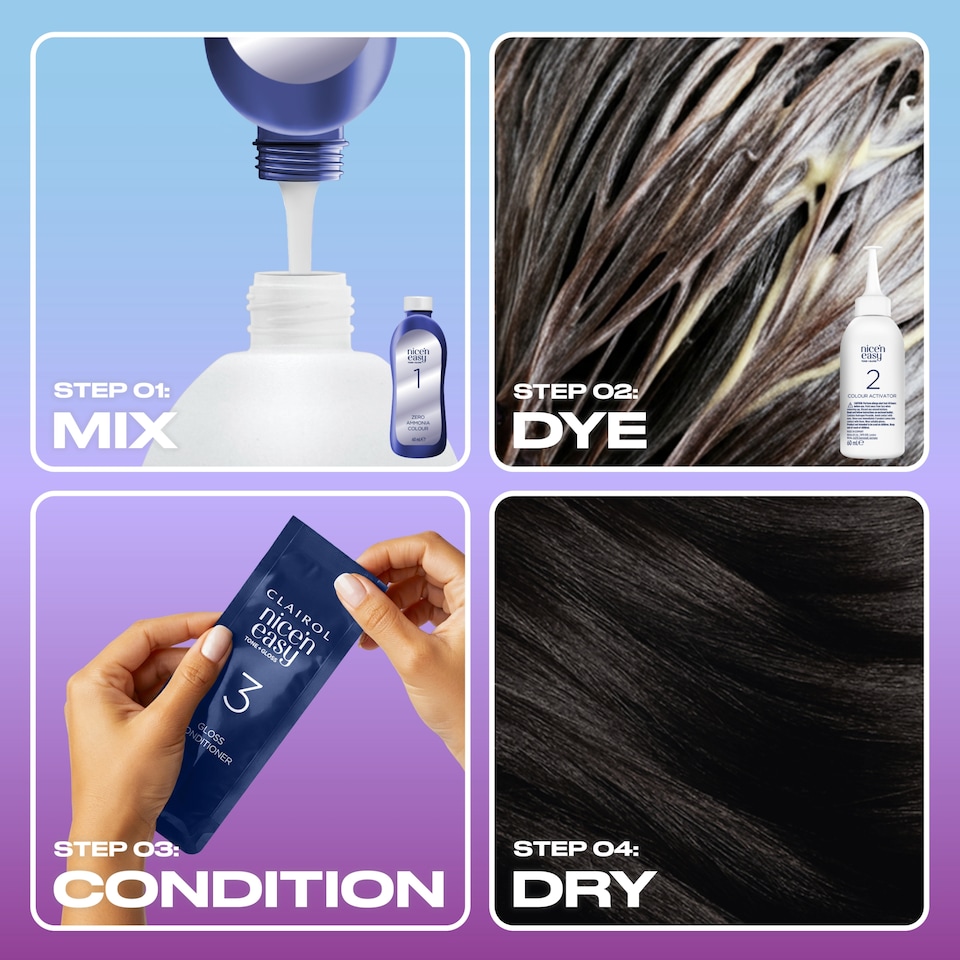 image 1 of CLAIROL NICE'N EASY TONE+GLOSS SEMI PERMANENT HAIR DYE - 200/83 BLACK