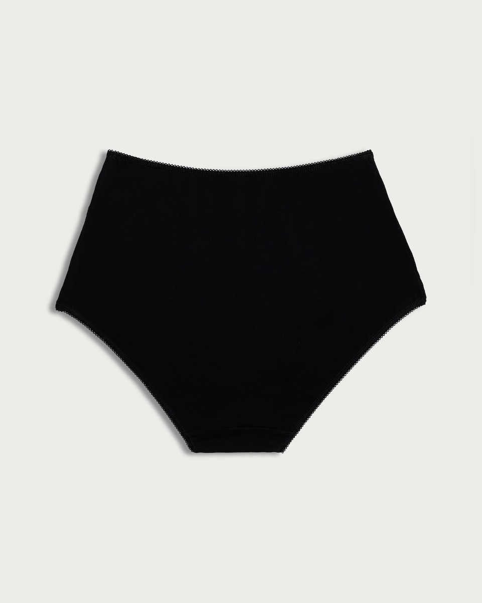 image 1 of F&F 5-Pack Cotton Rich Full Brief Knickers in Black