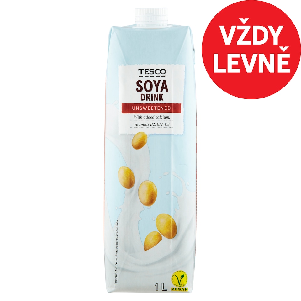 Tesco Soya Drink Unsweetened 1L