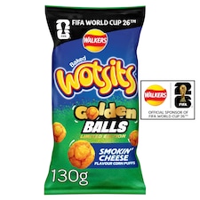 Walkers Wotsits Golden Balls Smokin' Cheese Flavour Crisps 130g