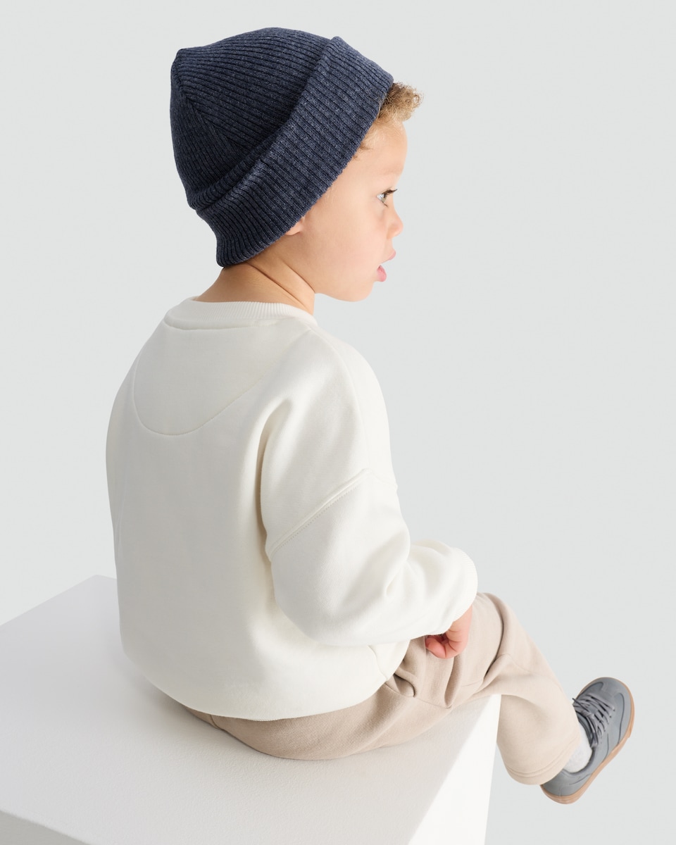 image 1 of F&F Boys Cotton Rich Great Outdoor Slogan Sweatshirt in Cream