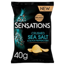 Sensations Crushed Sea Salt & Black Peppercorn Flavour Potato Crisps 40g