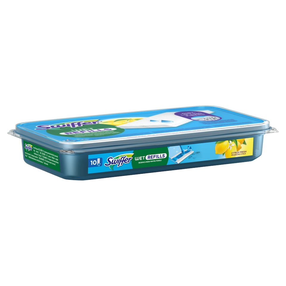 Swiffer Sweeper Nedves Padlótörlő Kendő Citrus Fresh Illattal, 10 db  1. kép