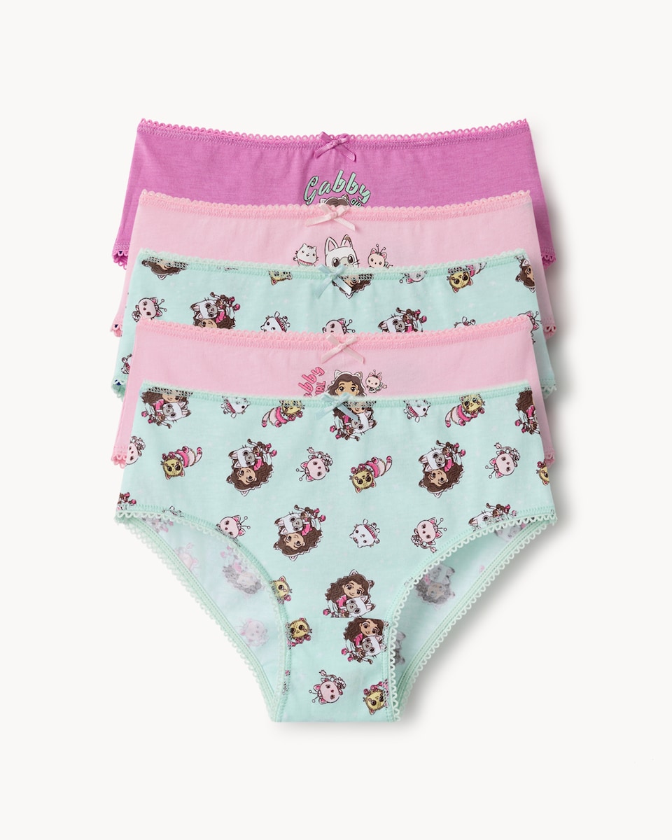 image 1 of Gabby's Dollhouse 5-Pack Pure Cotton Briefs in Multi