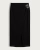 image 5 of F&F Wrap Metal Buckle Midi Skirt in Black
