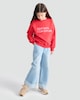 image 2 of F&F Girls Cotton Rich Dear Santa Slogan Sweatshirt in Red