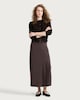 image 2 of F&F A-Line Full Midi Skirt in Chocolate