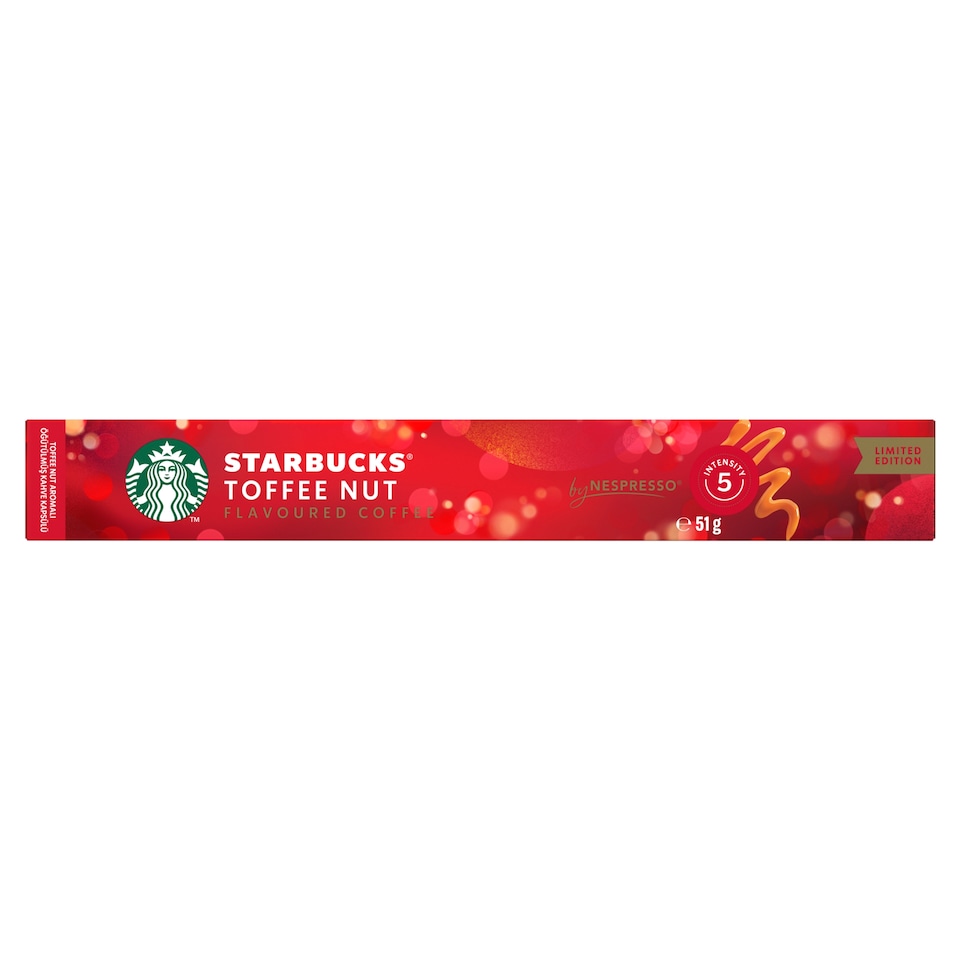 Starbucks by Nespresso Toffee Nut aromázott őrölt pörkölt kávé 10 kapszula 51 g  1. kép