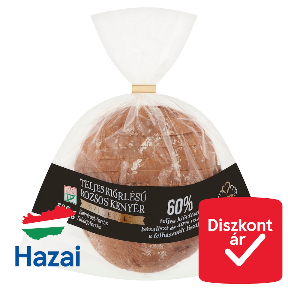 Kanizsa Pékség szeletelt teljes kiőrlésű rozsos kenyér 500 g
