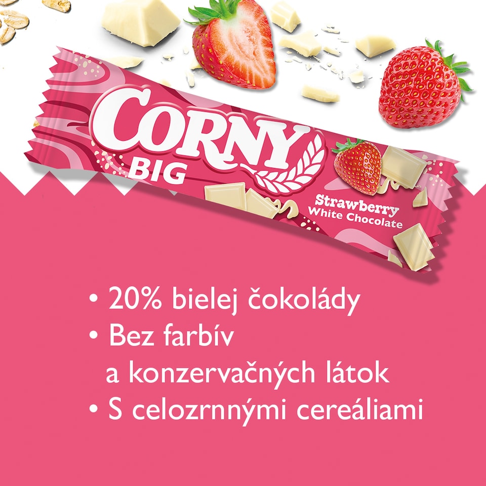 obrázok 1 z Corny BIG cereálna tyčinka jahoda-biela čokoláda 40 g