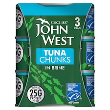 John West Tuna Chunks in Brine 3 x 145g