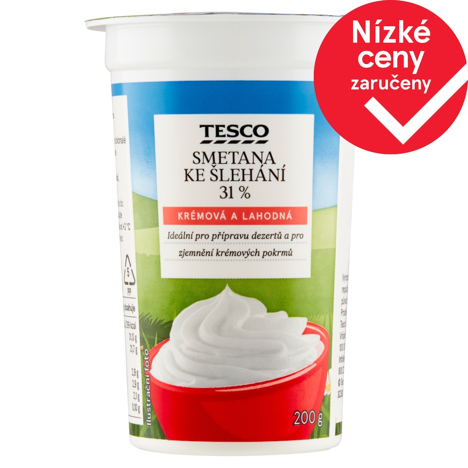 Tesco Smetana ke šlehání 31 % 200g
