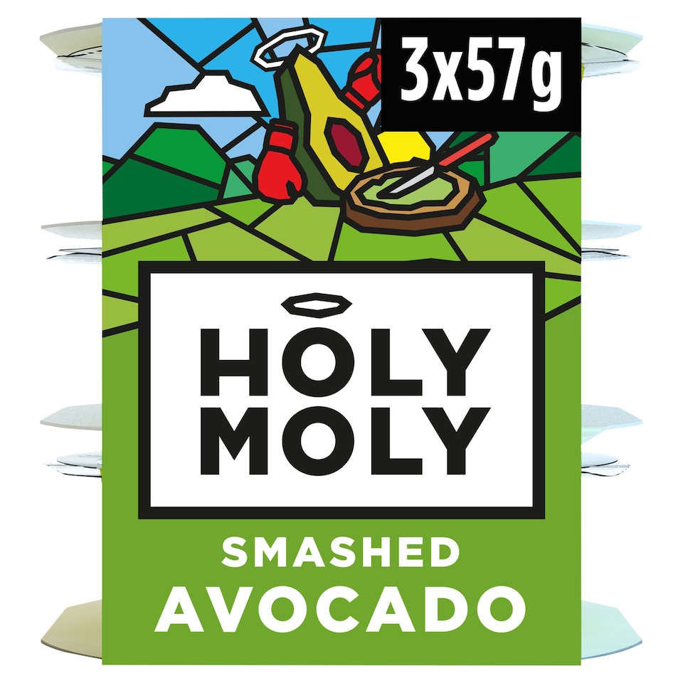 image 1 of Holy Moly Smashed Avocado 3 x 57g