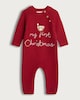 image 1 of F&F Baby 2-Piece Pure Cotton Knitted Onesie and Hat Set in Red