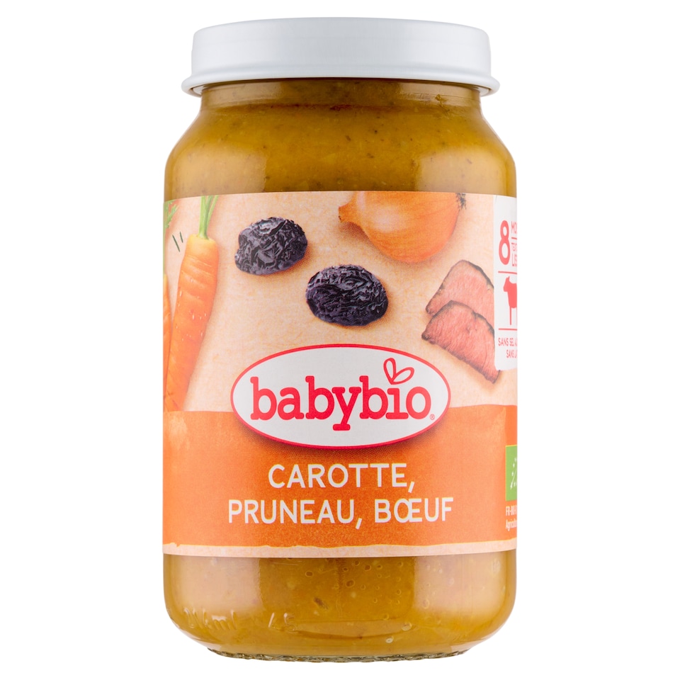 Babybio Bio menu mrkev a sušené švestky s hovězím masem 200g