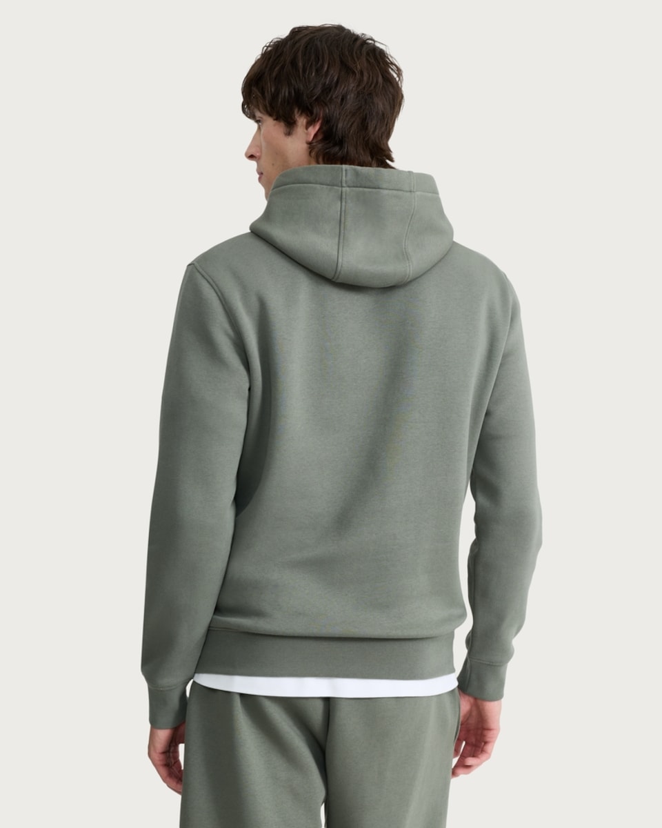 image 1 of F&F Cotton Rich Drawstring Hoodie in Olive