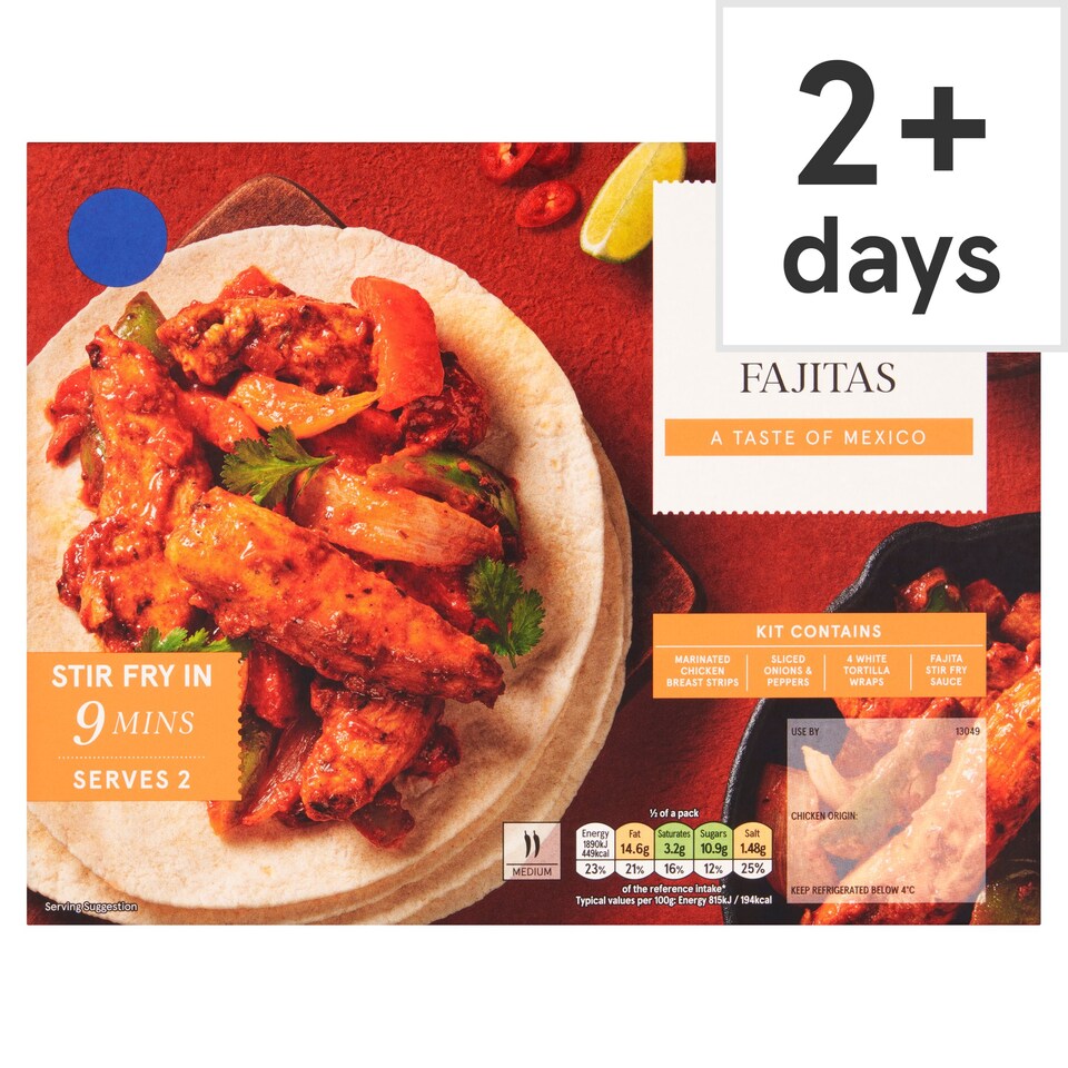 Tesco Chicken Fajitas Meal Kit 555g Tesco Groceries