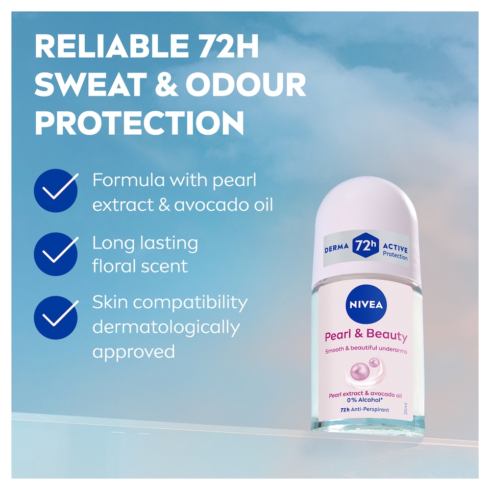image 1 of NIVEA Pearl & Beauty Anti-Perspirant Deodorant Roll-On 25ml