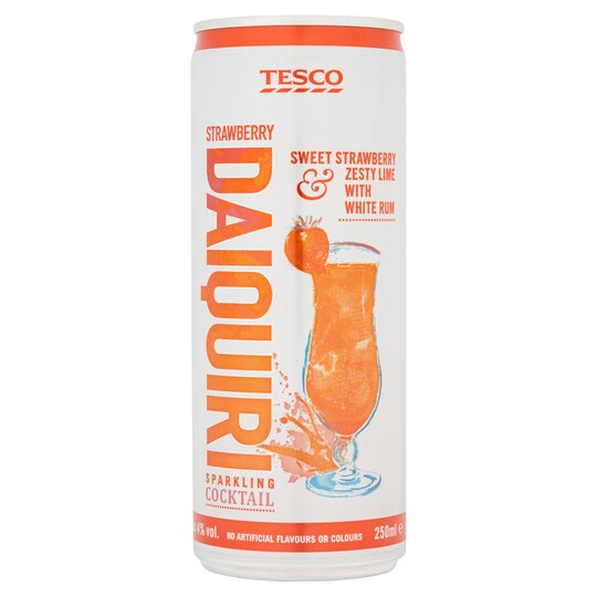 Tesco Strawberry Daiquiri Cocktail 250Ml Tesco Groceries