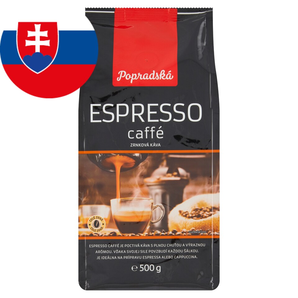 obrázok 1 z Popradská Espresso caffé zrnková káva 500 g