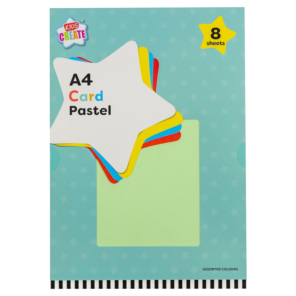 KIDS CREATE PASTEL CARD A4 (8 pack)
