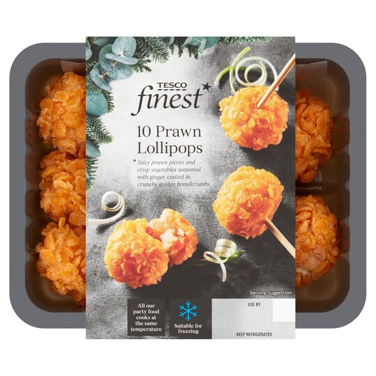 Tesco Finest 10 Prawn Lollipops 180G Tesco Groceries