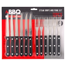 BBQ Steak Knife and Fork Set 12 pcs