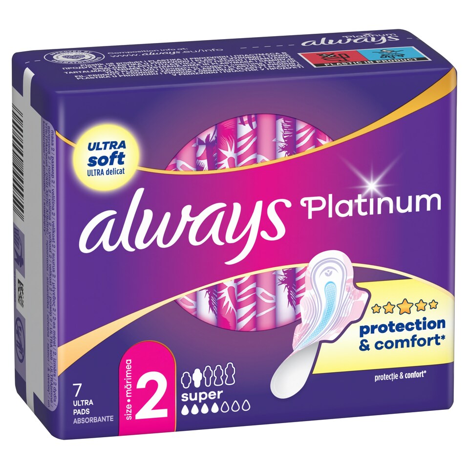 image 1 of Always Platinum Super Sanitary Towels With Wings 7 Pads