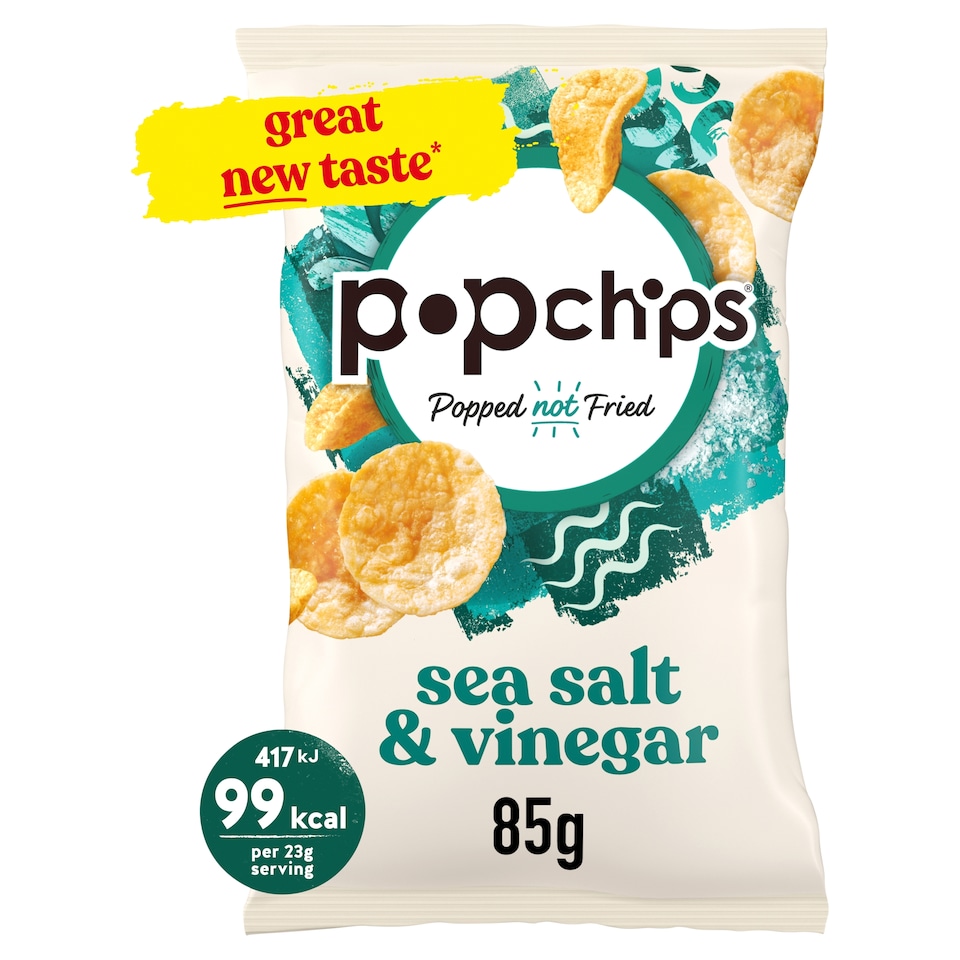 image 1 of Popchips Sea Salt & Vinegar Sharing Crisps 85g
