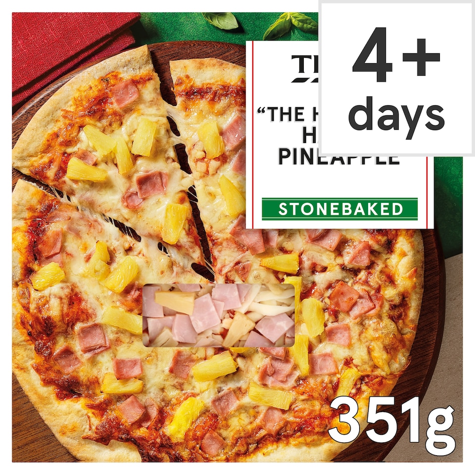 Tesco Stonebaked "The Hawaiian" Ham & Pineapple Pizza 351g